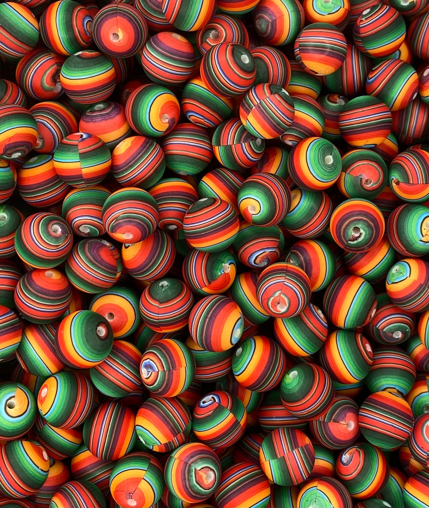 Red Serape (Boss Babe) Printed 15mm Bead