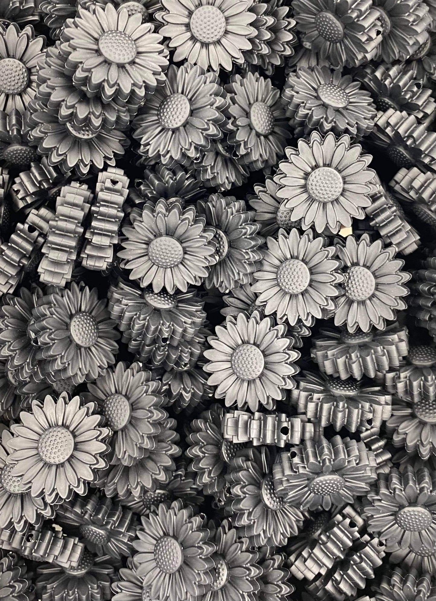 Black Boho Flower Focal Bead