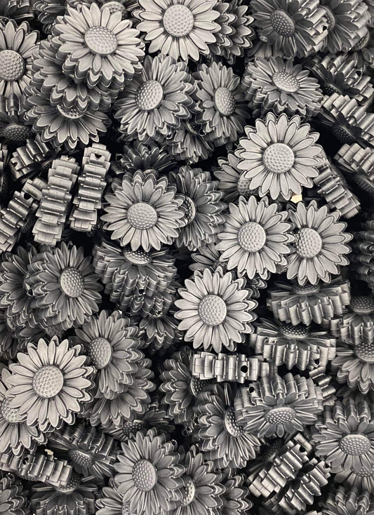 Black Boho Flower Focal Bead