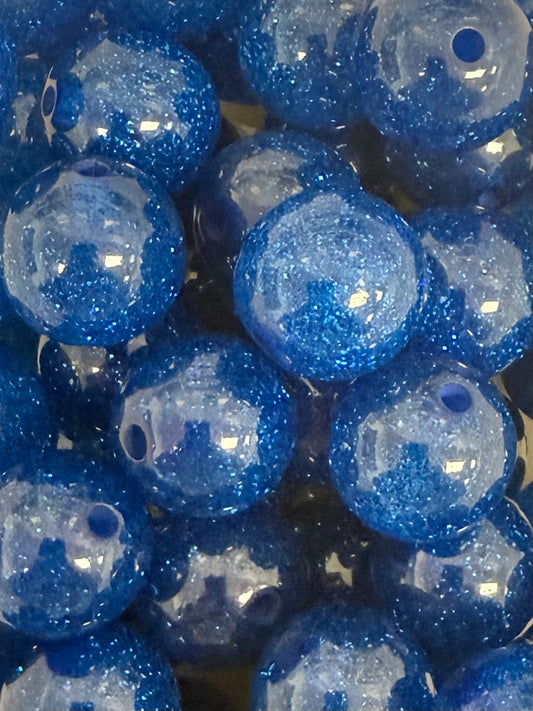 Royal Clear Glitter 20mm Acrylic Bead