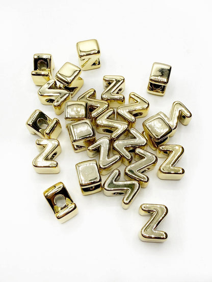 Perles de lettres blanches carrées horizontales de 12 mm 