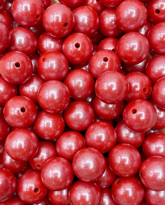 Scarlet Super Shimmer 15mm Beads