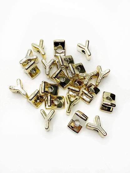 Perles de lettres blanches carrées horizontales de 12 mm 