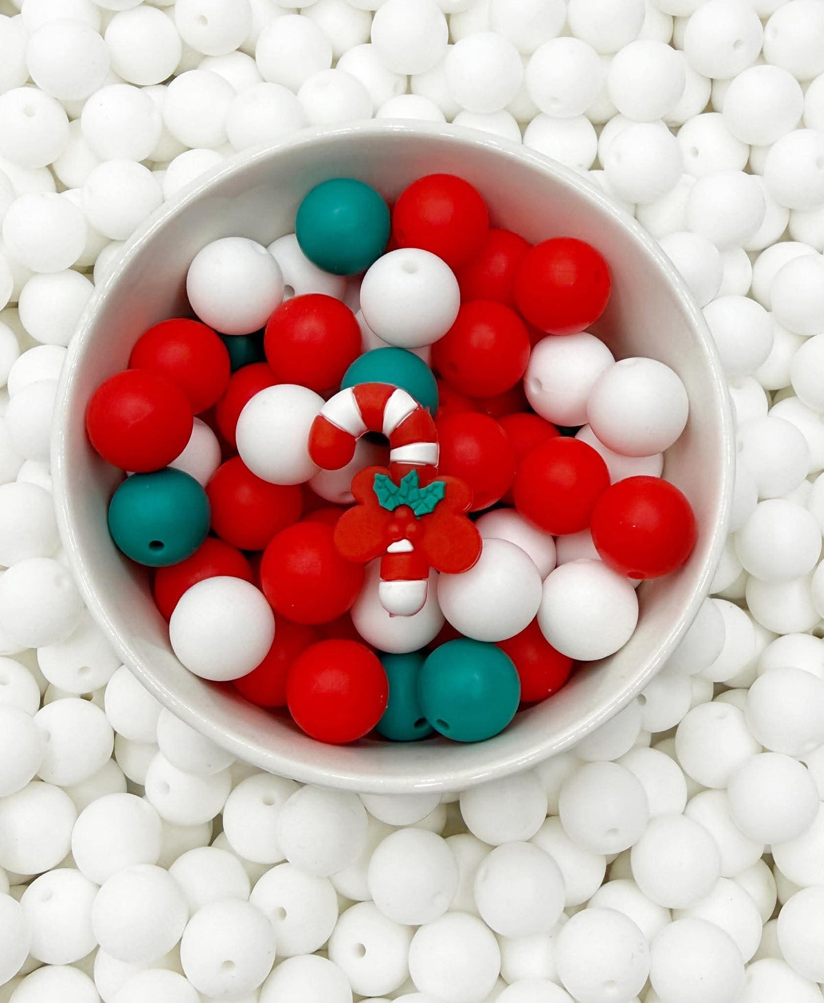 3D Candy Cane Focal Bead
