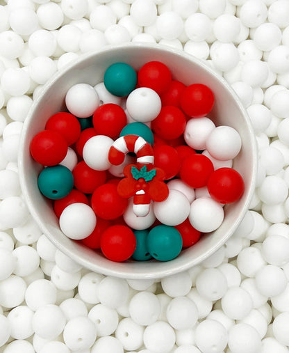 3D Candy Cane Focal Bead