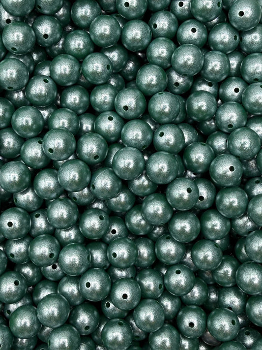 Deep Green Super Shimmer 15mm Beads
