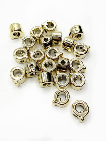 Perles de lettres blanches carrées horizontales de 12 mm 