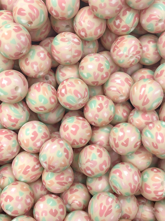 CTS Creation: Pastel Leopard Printed 15mm Bead