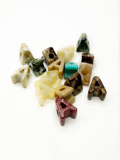 Mixed MARBLE Random Color Acrylic Large 20mm HORIZONTAL Hole Letter Beads