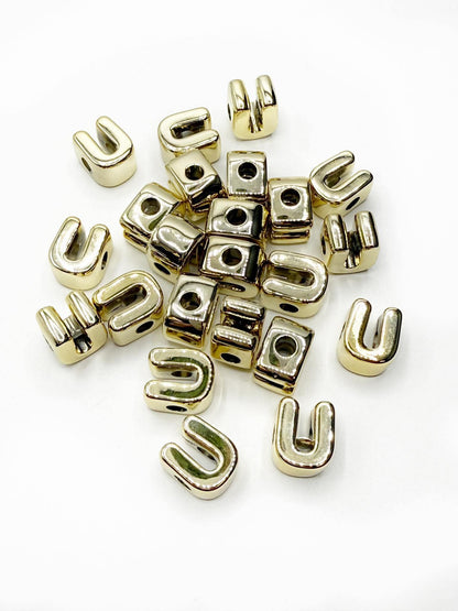 Perles de lettres blanches carrées horizontales de 12 mm 
