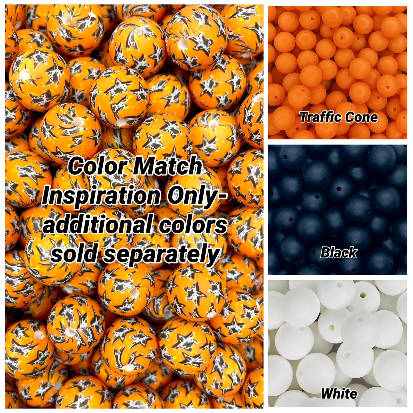 CTS Creation: Cow Star Custom Printed 15mm Bead