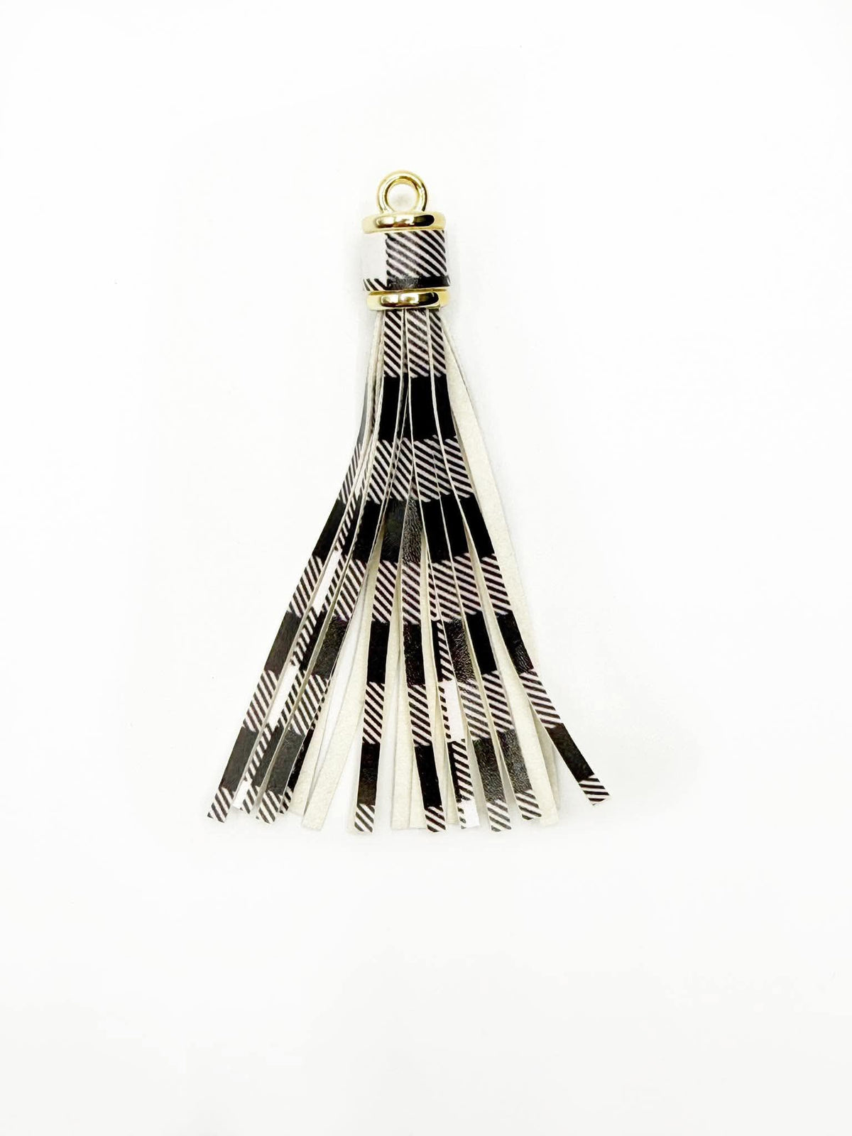 Printed Gold Hardware Leather Tassels