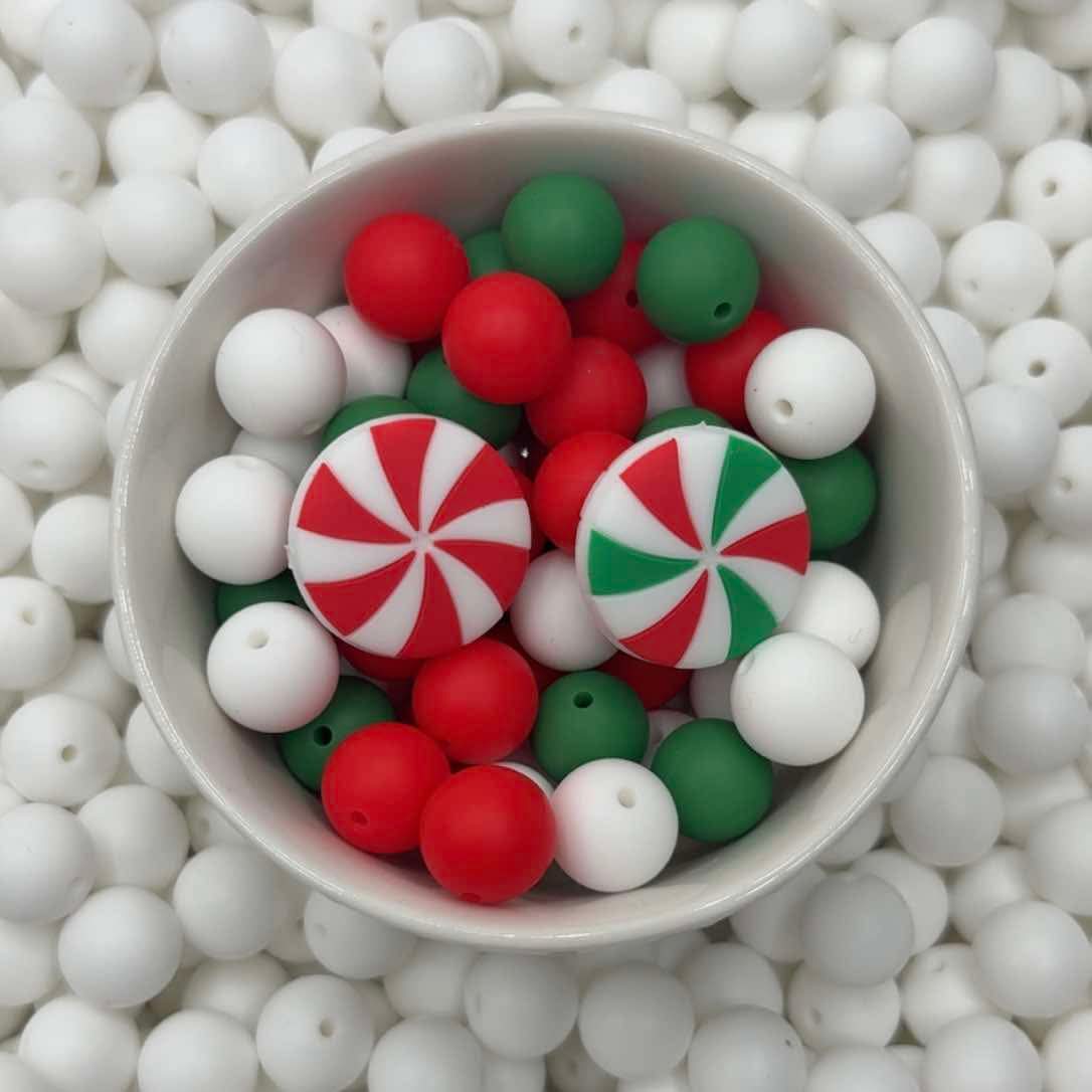 Perle focale tourbillonnante à la menthe poivrée
