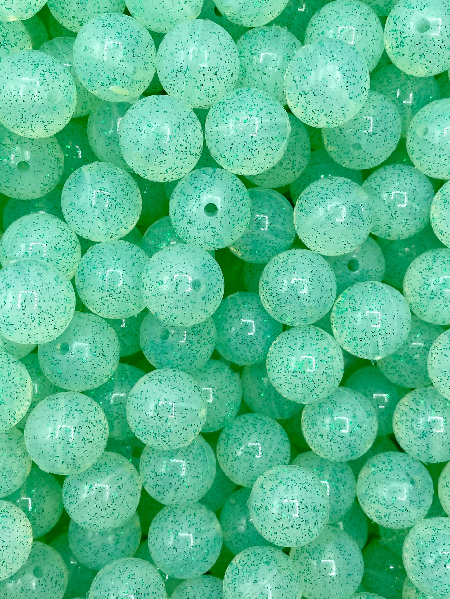 Mint Sparkle Jelly 15mm Beads