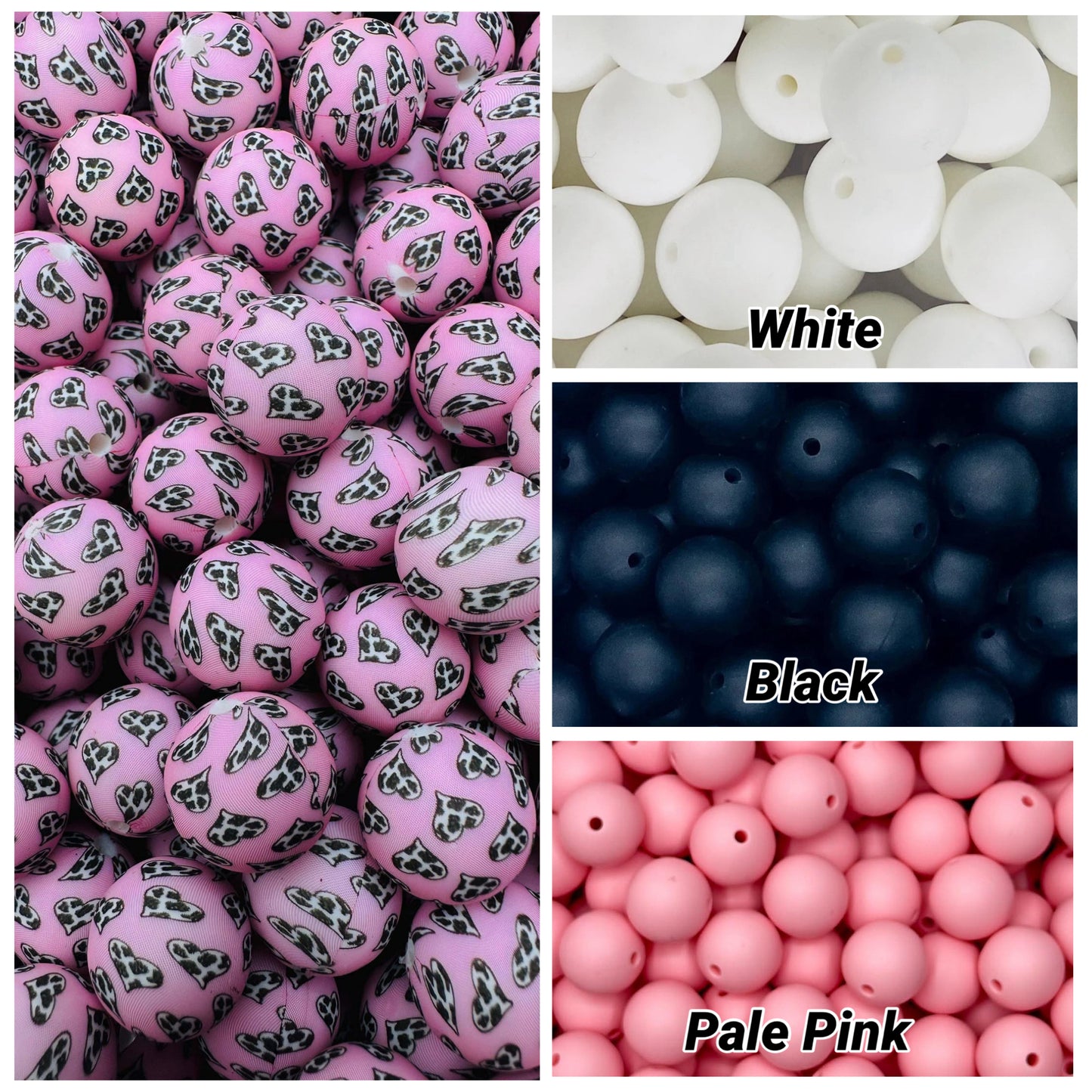 CTS Creation: Cow Hearts Printed 15mm Bead