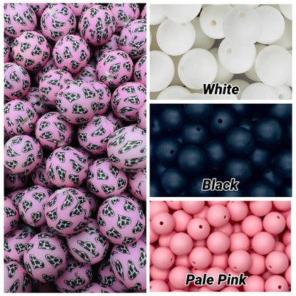 CTS Creation: Cow Hearts Printed 15mm Bead