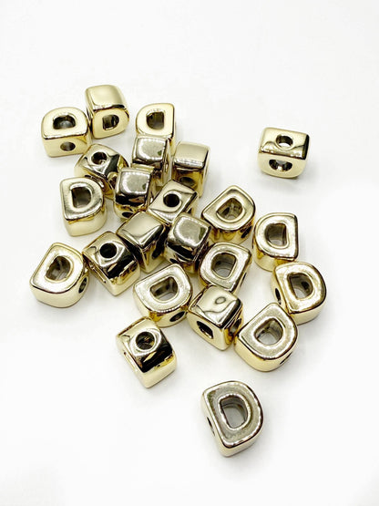 Perles de lettres blanches carrées horizontales de 12 mm 