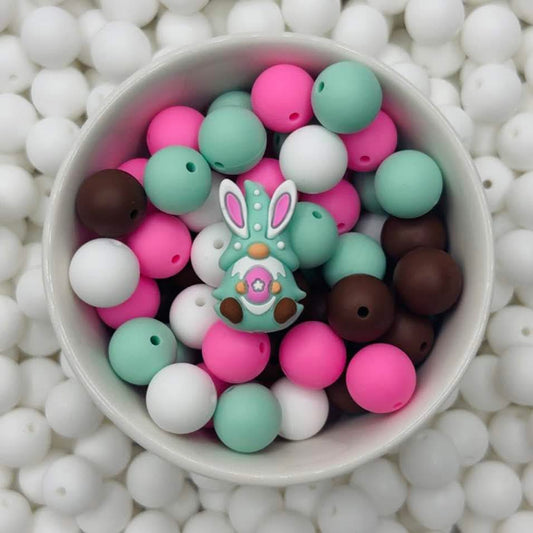 3D Gnome Bunny Steal My Easter Egg Focal Bead