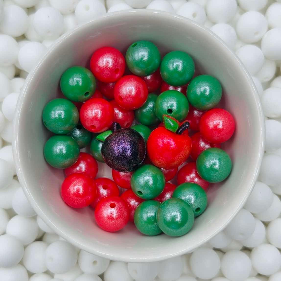 Création CTS : Perle focale opale pomme rouge