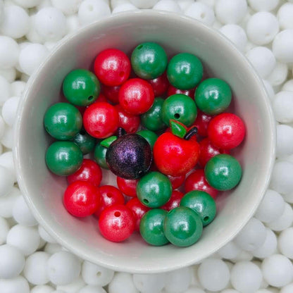 Création CTS : Perle focale opale pomme rouge