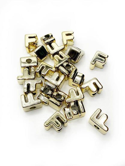 Perles de lettres blanches carrées horizontales de 12 mm 