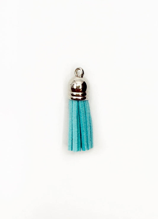 Small Silver Hardware Leather Tassels