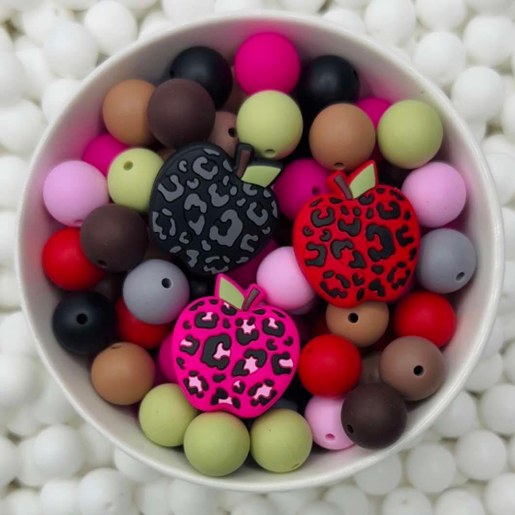Leopard Apple Boss Babe Focal Bead