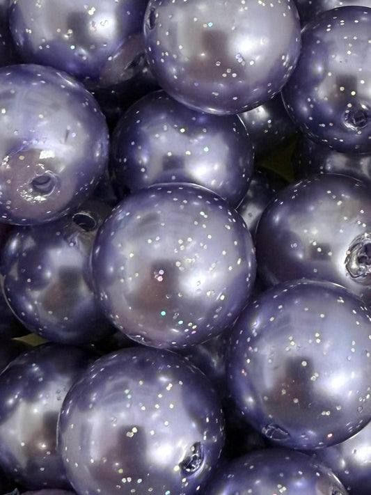 Lavender Solid Glitter 20mm Acrylic Bead