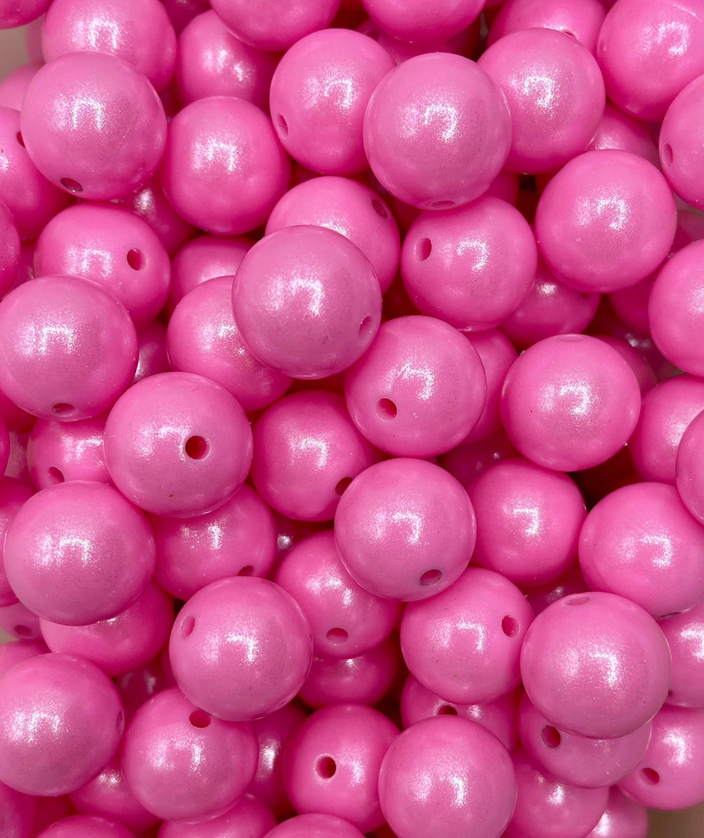 Pink Super Shimmer 15mm Beads