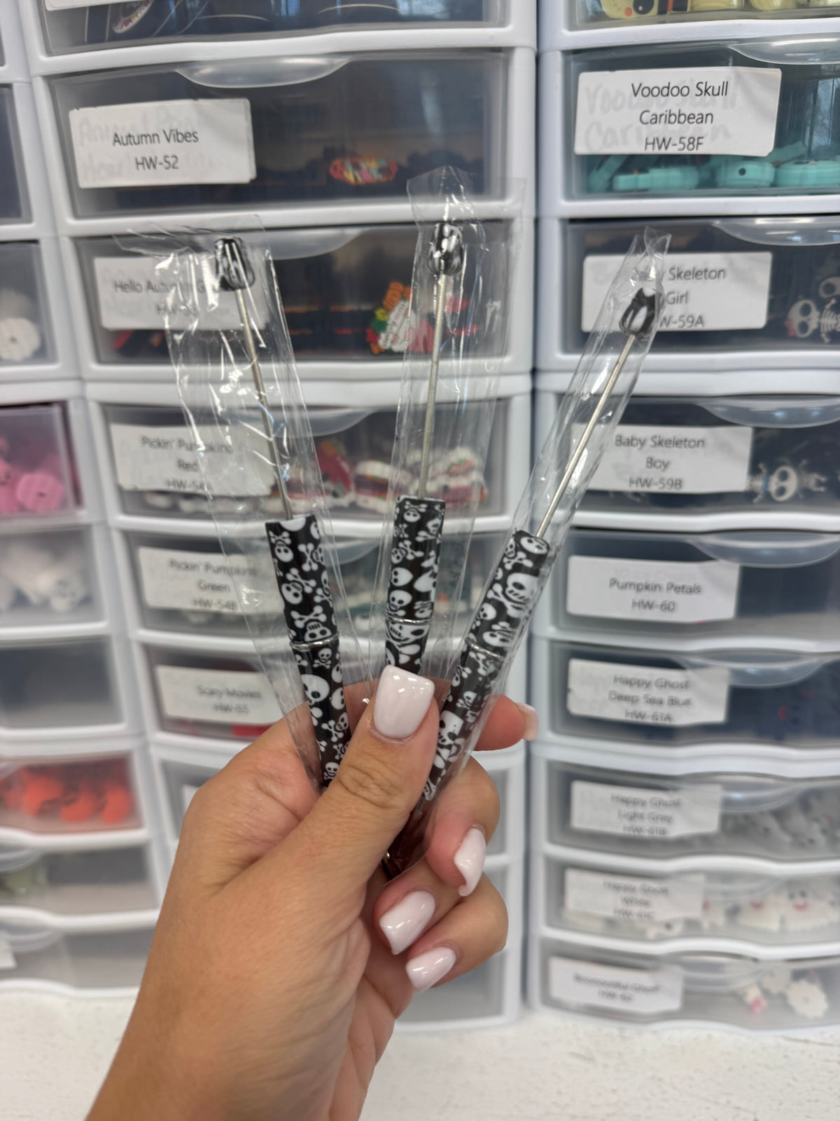 Skull & Crossbones Printed Beadable Pen