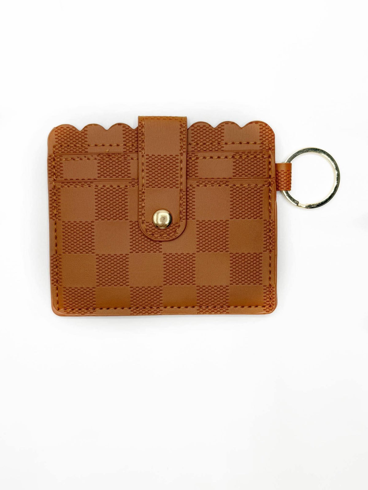 Embossed Brown Check Printed Wallets