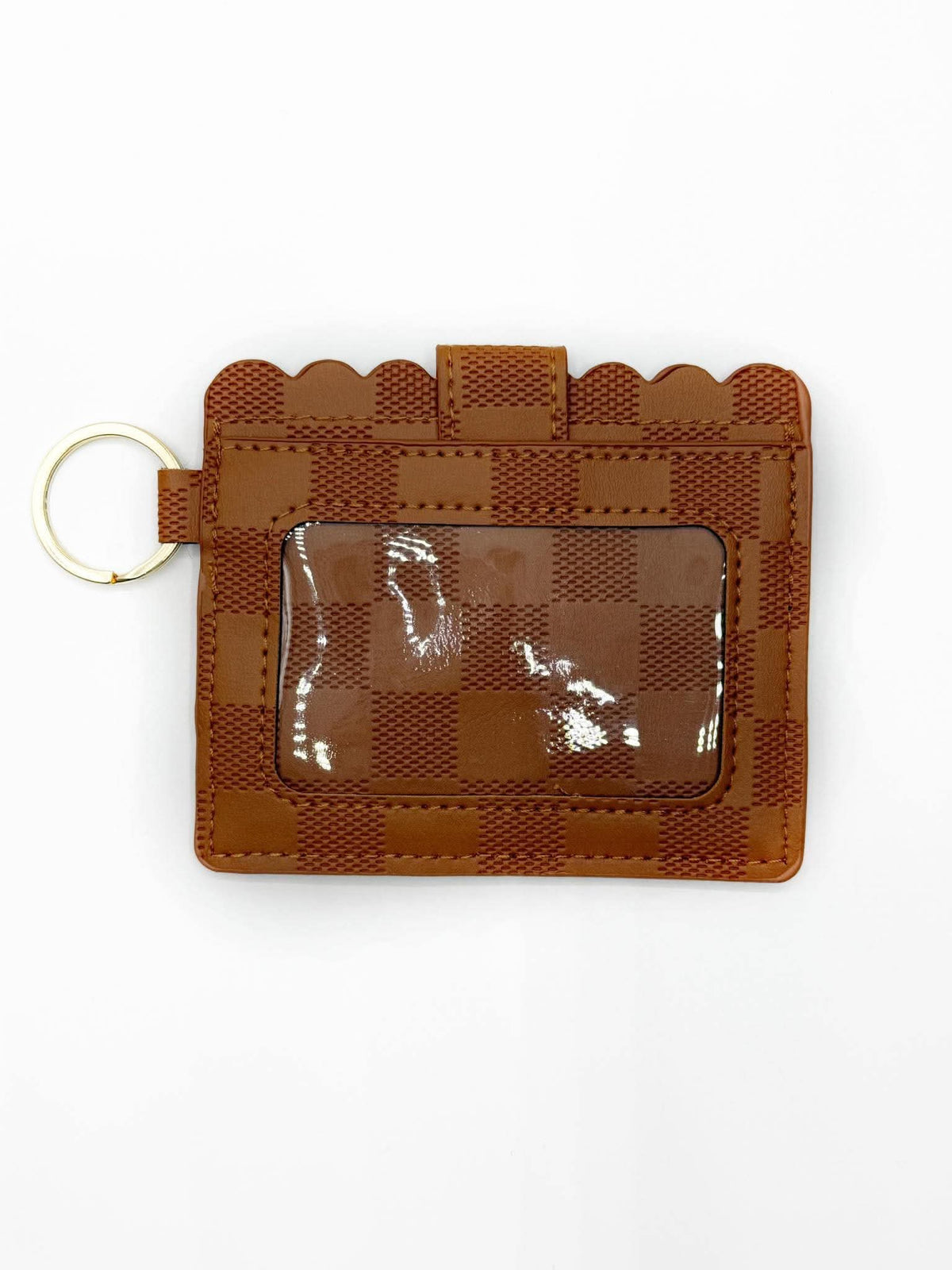 Embossed Brown Check Printed Wallets