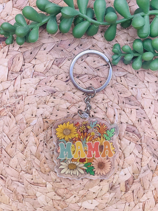 Flower Mama Acrylic Key Tag #112