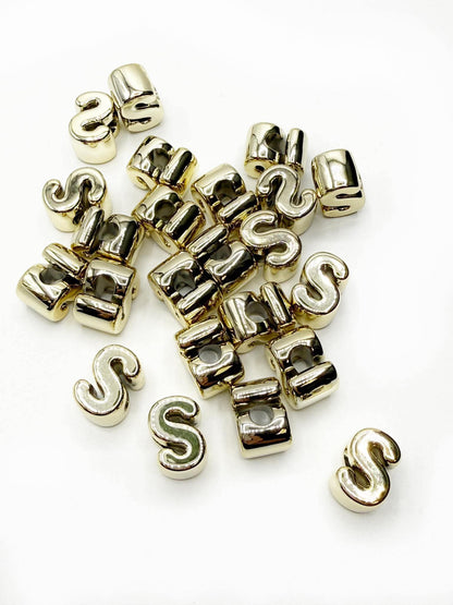 Perles de lettres blanches carrées horizontales de 12 mm 