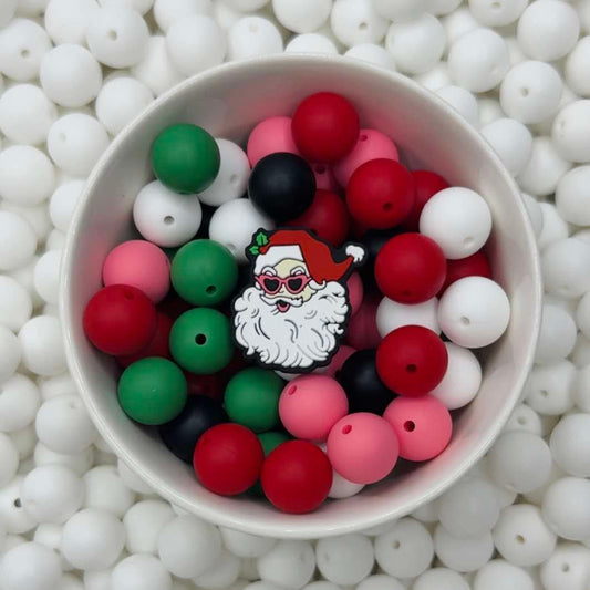 Heart Sunnies Santa Focal Bead