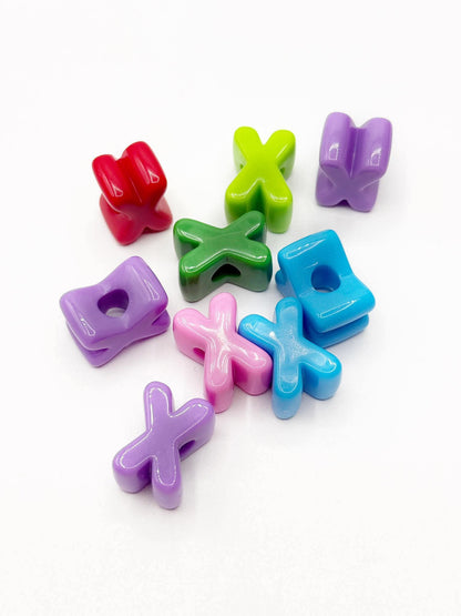 Mixed Primary SOLID Random Color Acrylic Large 20mm HORIZONTAL Hole Letter Beads