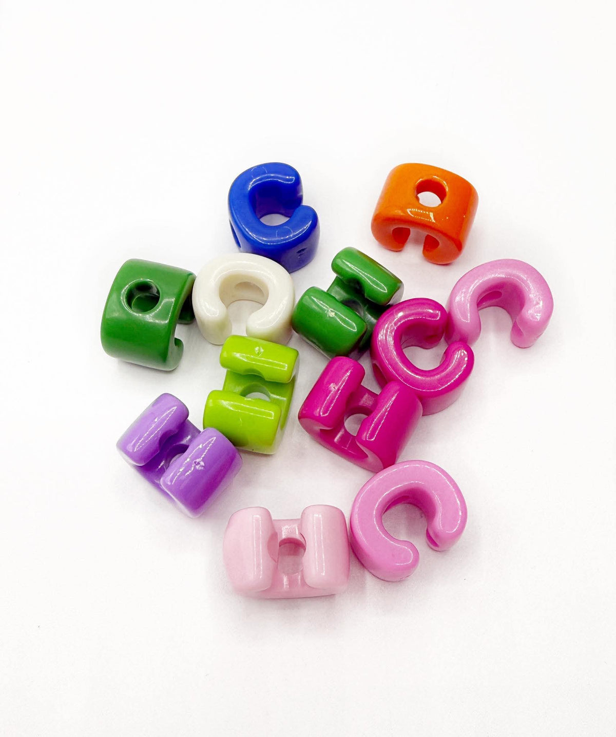 Mixed Primary SOLID Random Color Acrylic Large 20mm HORIZONTAL Hole Letter Beads