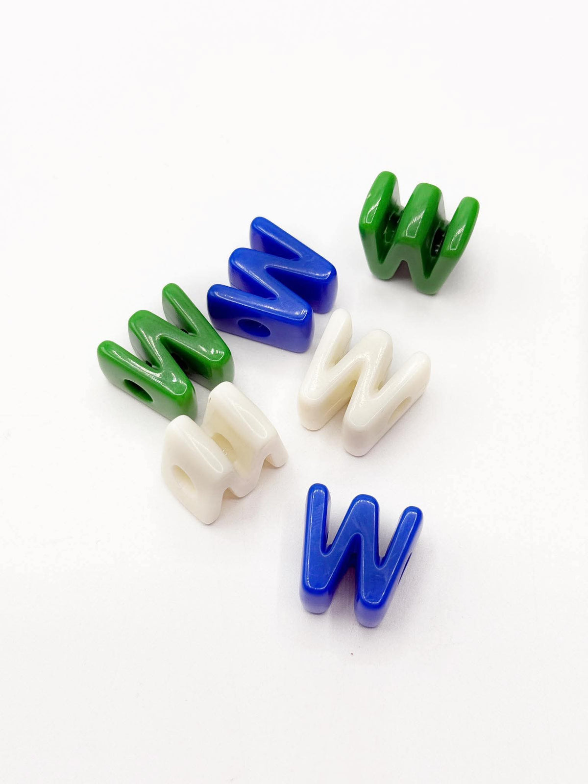 Mixed Primary SOLID Random Color Acrylic Large 20mm HORIZONTAL Hole Letter Beads
