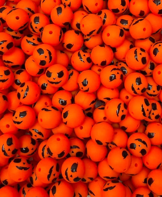 Pumpkin King Printed 15mm Bead