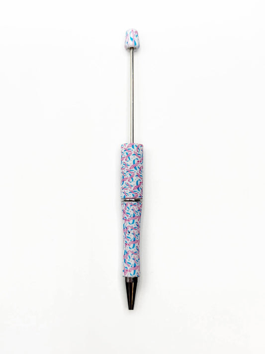 Création CTS : Stylo perlé en plastique imprimé souvenir **Brevet en instance**