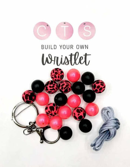 Shocking Pink Cow Wristlet Kit