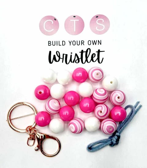 Pink Stripes Wristlet Kit