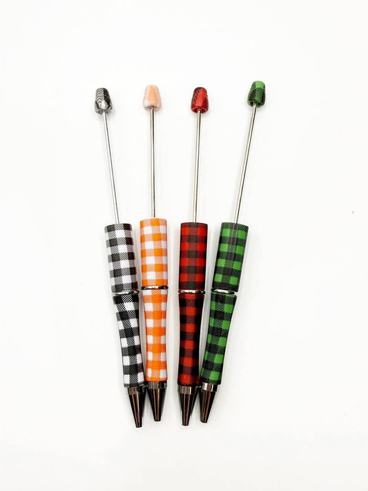 CTS : Création : Stylo à billes en plastique imprimé Buffalo Plaid **Brevet en instance**