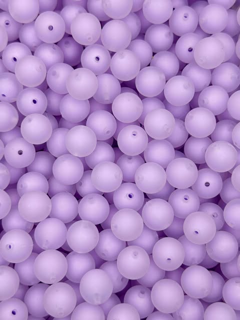 Dusty Lavender Frosted 15mm Beads