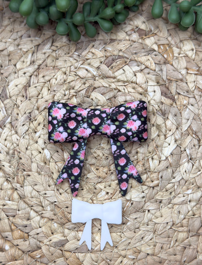 CTS Creation: Black Rose Floral Big Bow Energy Focal Bead