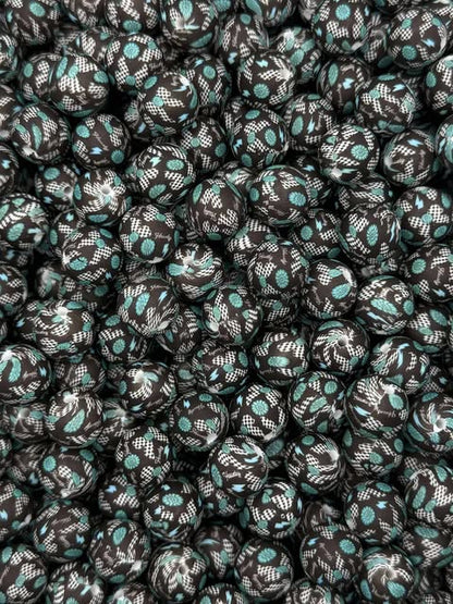 Howdy Hairdo Printed 15mm Bead