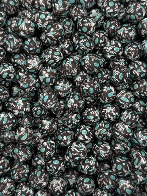 Howdy Hairdo Printed 15mm Bead