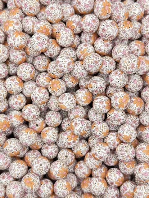 First Aid Floral Printed 15mm Bead