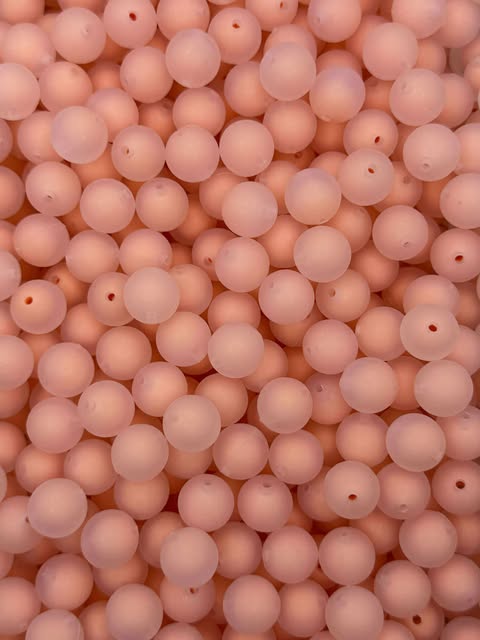 Peach Sherbet Frosted 15mm Beads