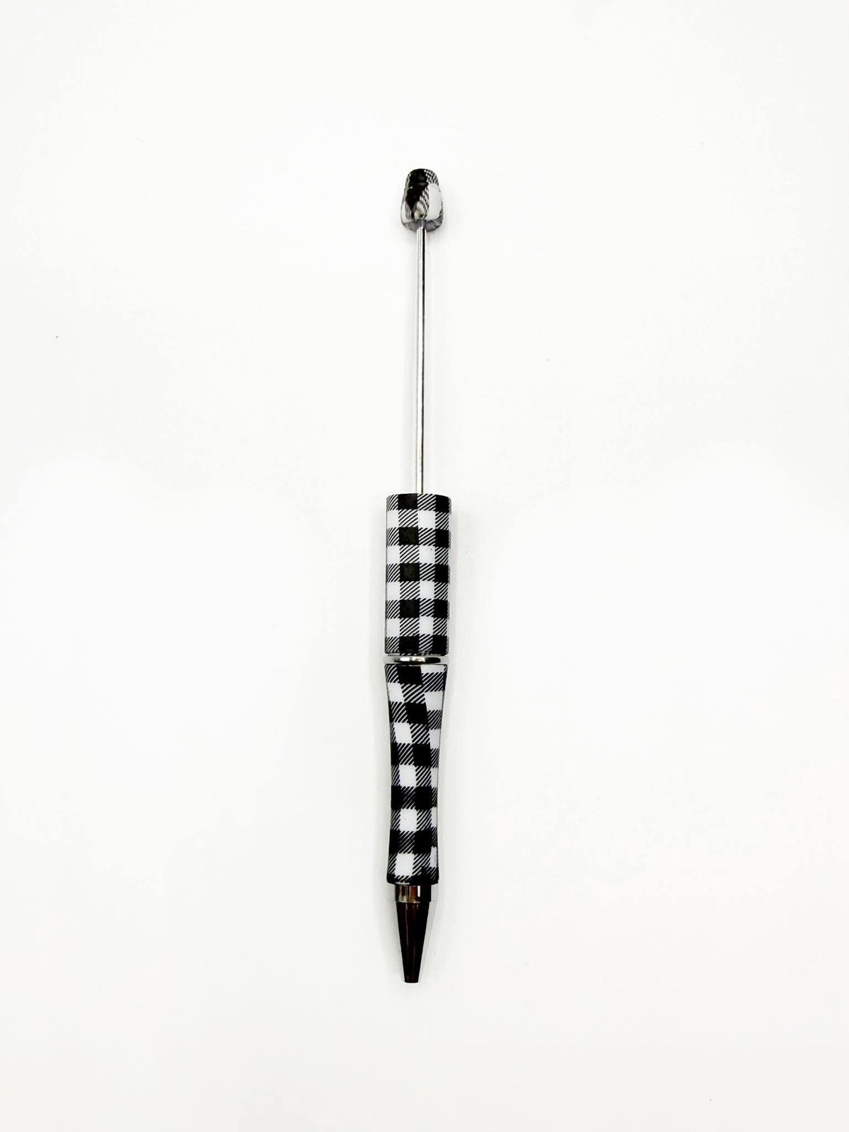 Buffalo Plaid Printed Plastic Beadable Pen
